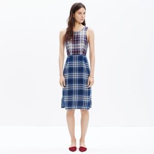 Madewell Indigo Plaid Dress